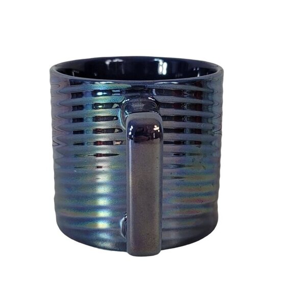 Starbucks 2020 Holiday Collection Mug Blue 12oz Iridescent Luster Swirl Rainbow - Picture 6 of 11